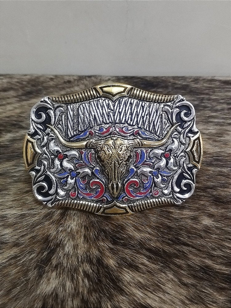 Fivela Cowboy Country Long Horn Master Dourada Original