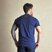 Camiseta Masculina Country Azul Manga Curta Paint Horse