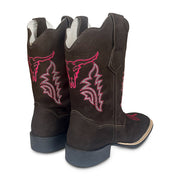 Bota Feminina Texana Bico Quadrado Solado Borracha Rodeio