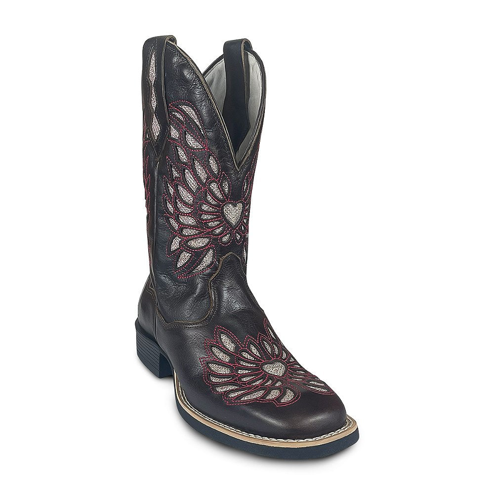 Bota Feminina Texana Country Bico Quadrado Brilho Cavalgada
