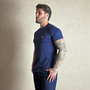 Camiseta Masculina Country Azul Manga Curta Paint Horse
