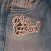 Calça Jeans Infantil Texas Farm Flare Elastano Bordada Agro