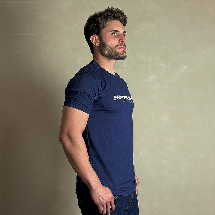 Camiseta Masculina Country Azul Bandeira EUA Paint Horse