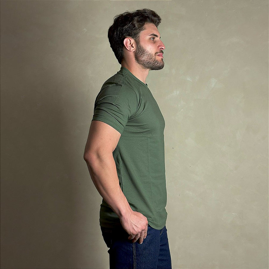 Camiseta Masculina Country Verde Manga Curta Paint Horse