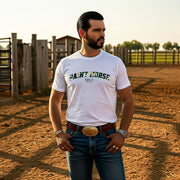 Camiseta Manga Curta Country Masculina Larga Branca Algodão
