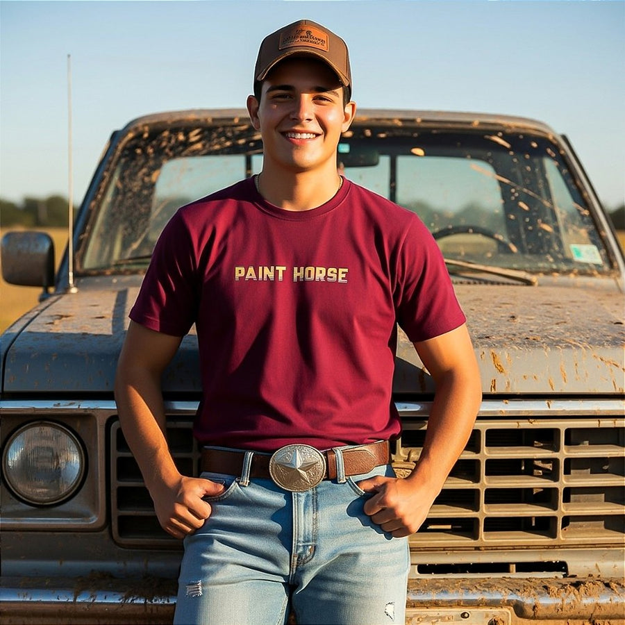 Camiseta Masculina Country Vermelha Premium 100% Algodão