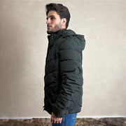 Jaqueta Masculina Puffer Blusa De Frio Com Capuz Verde