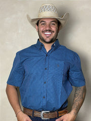 Camisa Country Xadrez Manga Curta Masculina Western Texas
