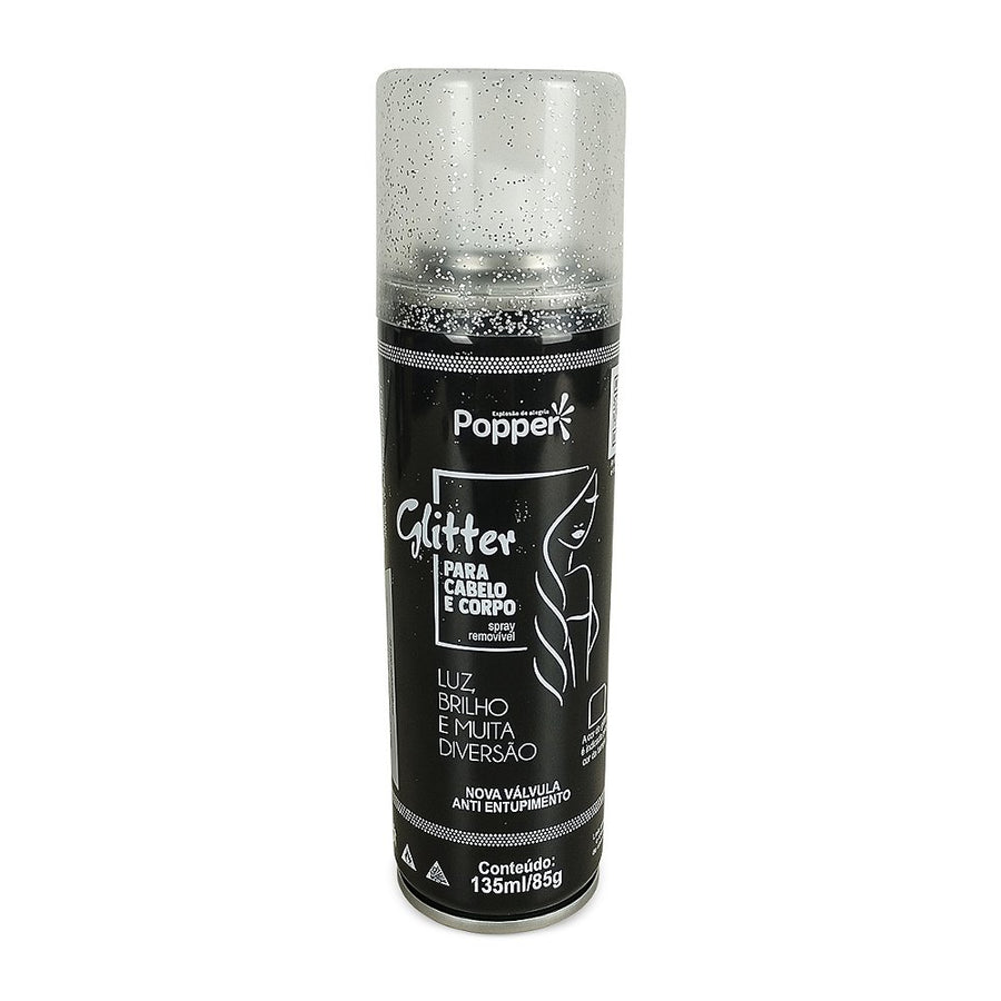 Spray Glitter Corporal Brilho Holográfico Cabelo Popper