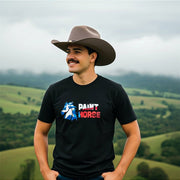Camiseta Masculina Preta Country Manga Curta Paint Horse