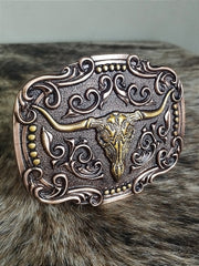 Fivela Long Horn Bronze com Adornos Master Country Cowboy