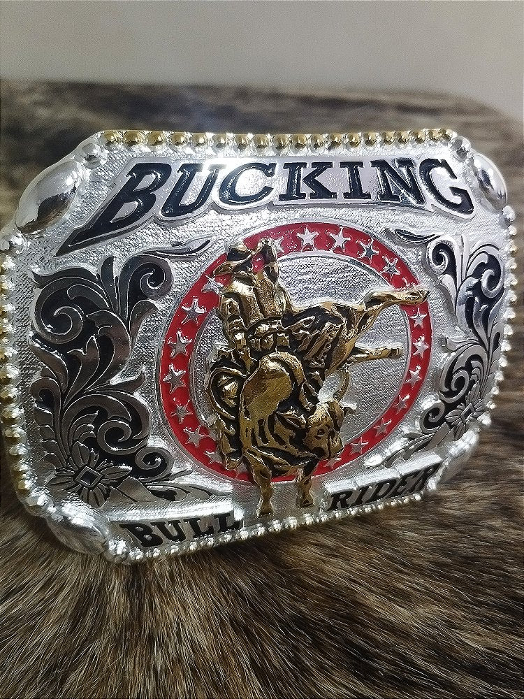 Fivela Cowboy Country Bull Rider Master Cromada Rodeio
