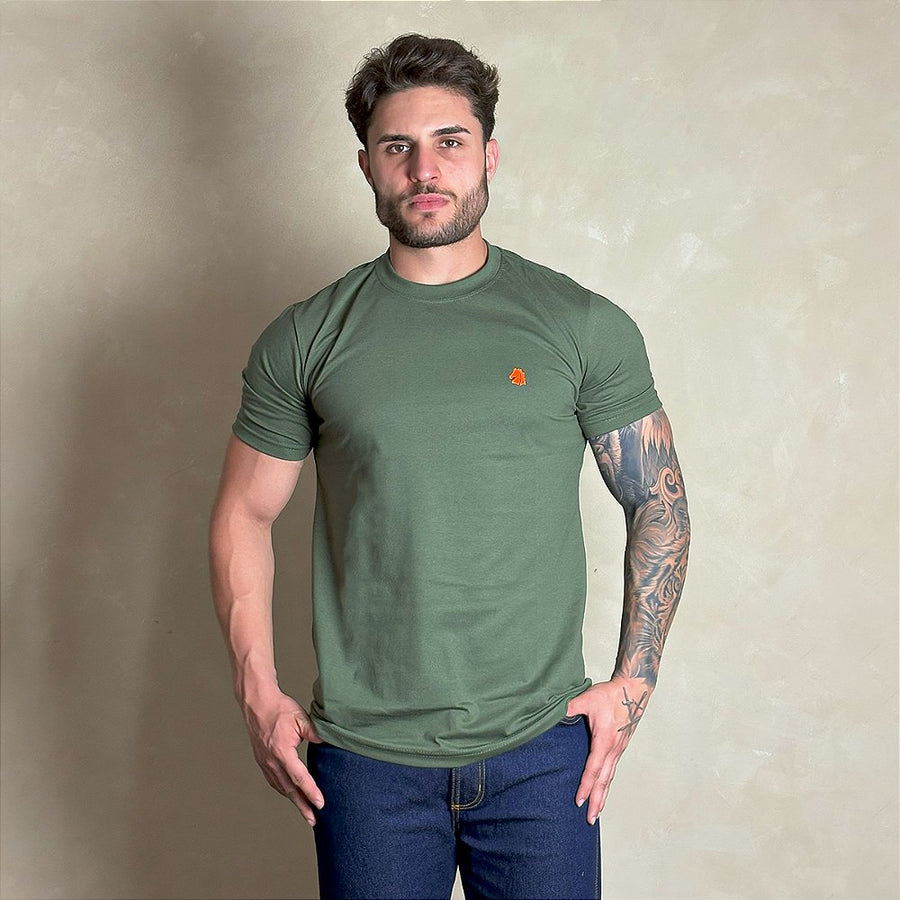 Camiseta Masculina Country Verde Manga Curta Paint Horse