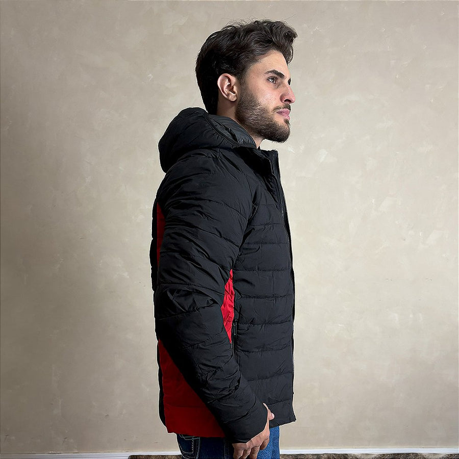 Jaqueta Puffer Bobojaco Capuz Removível Blusa De Frio Preto