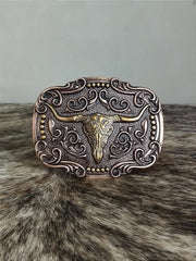 Fivela Long Horn Bronze com Adornos Master Country Cowboy