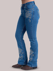 Calça Texan Line Bordada Country Feminina Flaer Texas Farm
