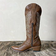 Bota Feminina Bico Fino Cano Longo Country Montaria Western