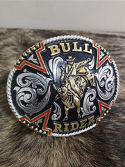 Fivela Bull Rider Redonda Master Country Cowboy Dourada