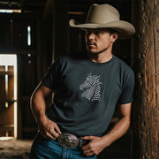 Camiseta Masculina Preta Country Manga Curta Paint Horse