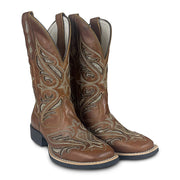 Bota Feminina Texana Country Bico Quadrado Brilho Cavalgada