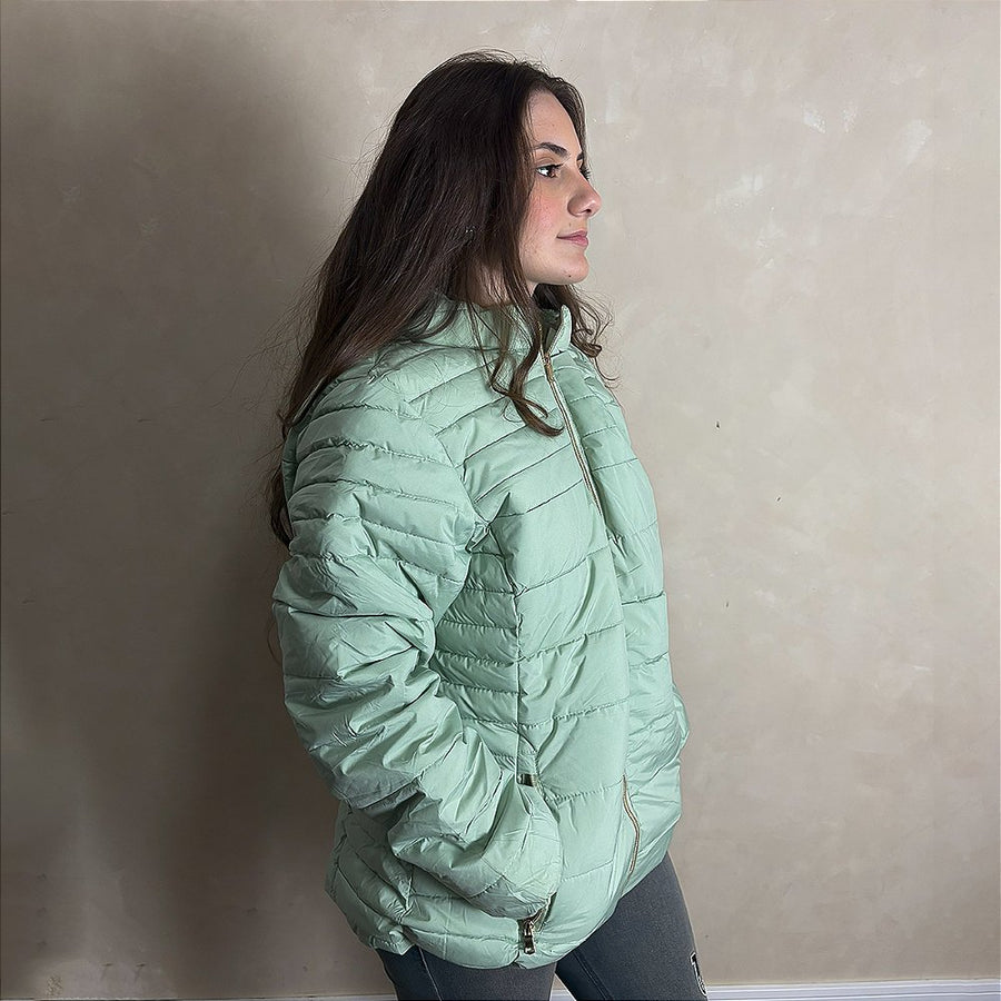 Jaqueta Feminina Puffer Nylon Casaco Bobojaco Premium Verde