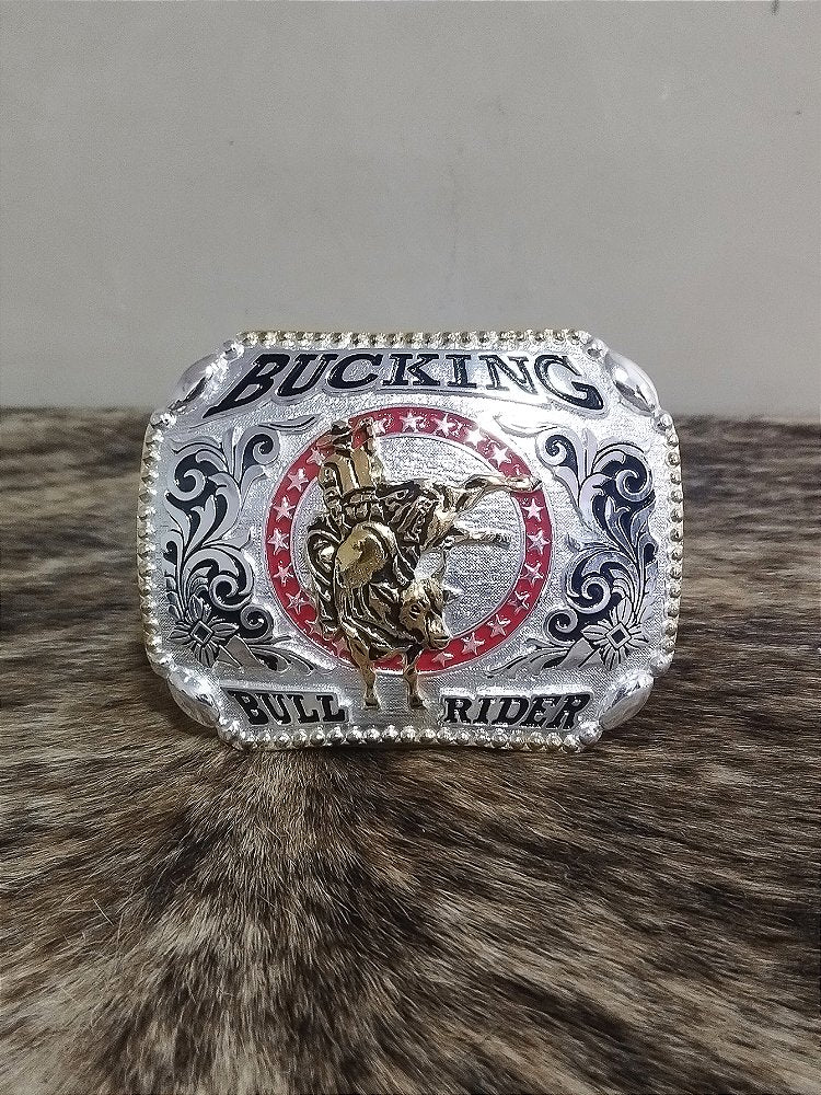 Fivela Cowboy Country Bull Rider Master Cromada Rodeio