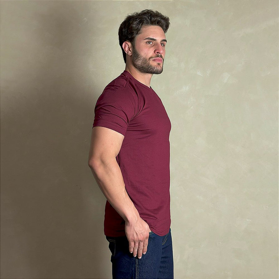 Camiseta Masculina Country Vinho Manga Curta Paint Horse