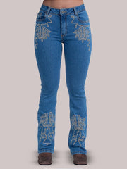 Calça Texan Line Bordada Country Feminina Flaer Texas Farm