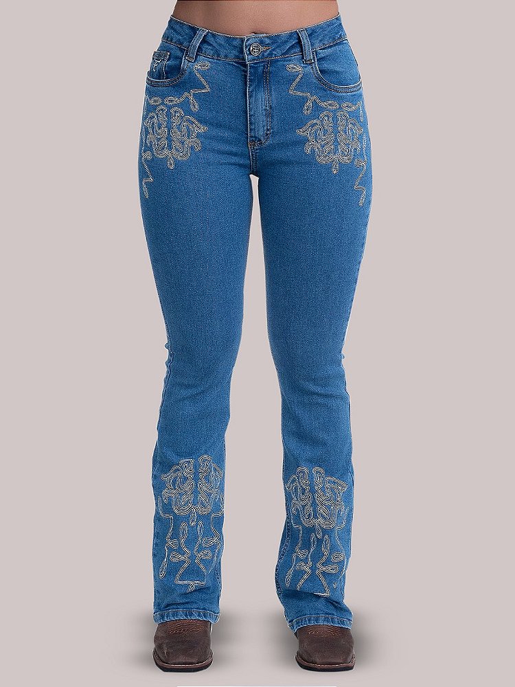 Calça Texan Line Bordada Country Feminina Flaer Texas Farm