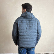 Jaqueta Puffer Bobojaco Capuz Removível Blusa De Frio Cinza