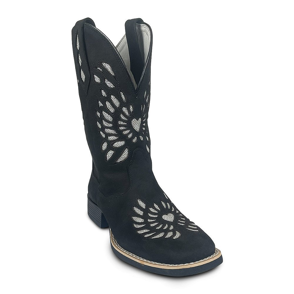 Bota Feminina Texana Bico Quadrado Solado Brilho Rodeio Top