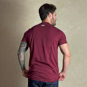 Camiseta Masculina Country Vinho Manga Curta Paint Horse
