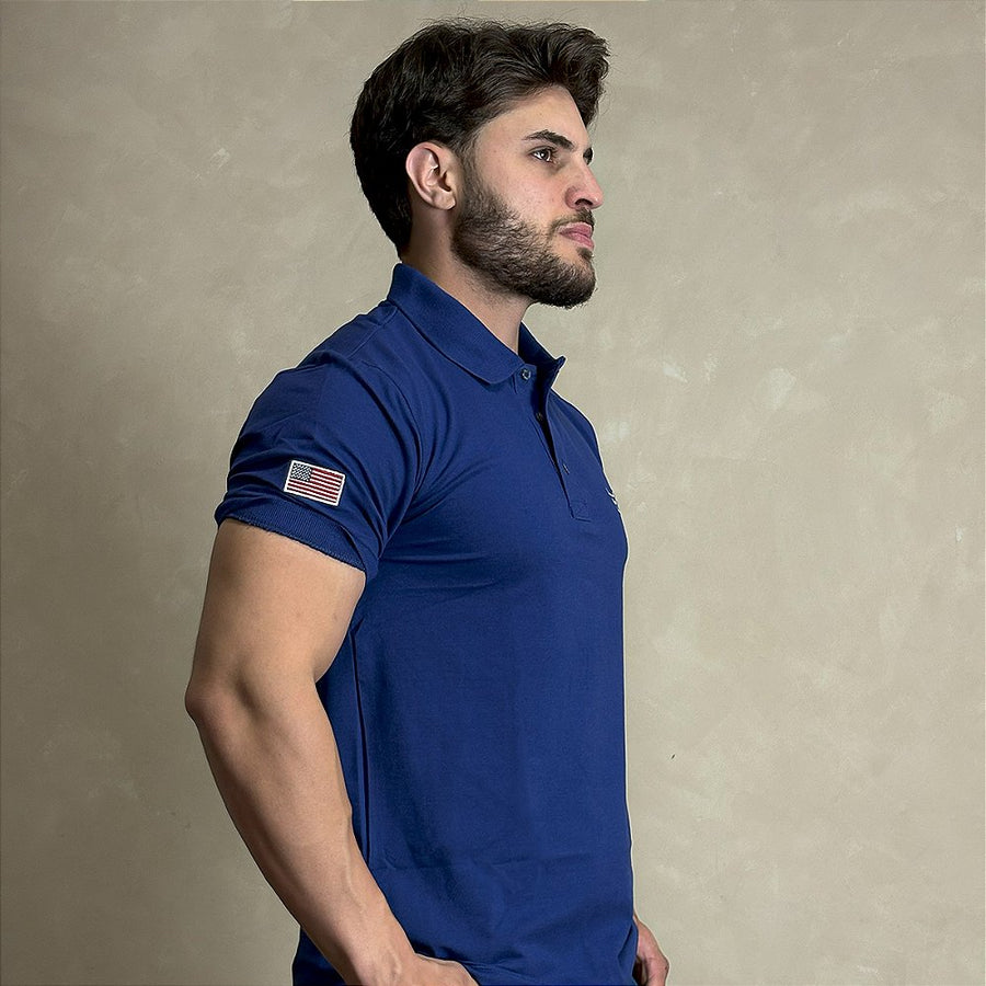 Camiseta Texas Farm Polo Masculina Country Original Azul