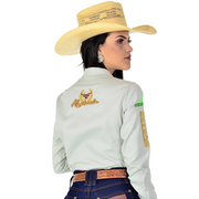 Camisão Country Radade Feminina Bordada Barretos Green