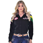 Camisão Country Radade Feminina Bordada Bandeira Peão