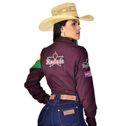 Camisão Country Radade Feminina Bordada Bandeira Peão
