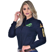 Camisão Country Radade Feminina Bordada Barretos Green