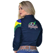 Camisão Country Radade Feminina Bordada Bandeira Peão