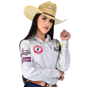 Camisão Country Radade Feminina Bordada Bandeira Peão