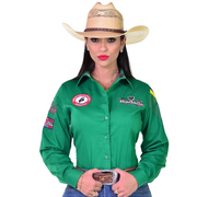 Camisão Country Radade Feminina Bordada Bandeira Peão