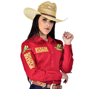 Camisão Country Radade Feminina Bordada Barretos Green