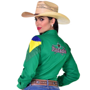 Camisão Country Radade Feminina Bordada Bandeira Peão