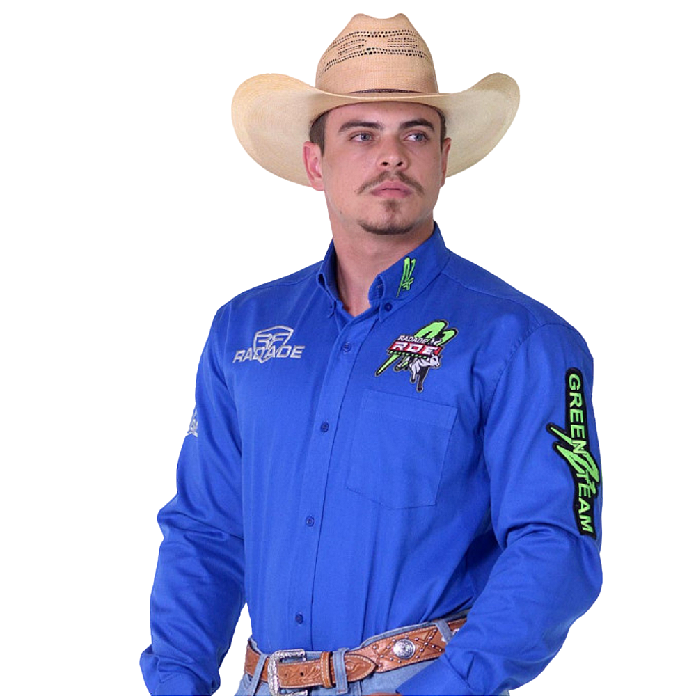 Camisa Rodeio Masculina Texana Manga Comprida Green Bull Radade