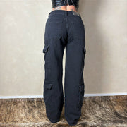 Calça Jeans Feminina Cargo Levanta Bumbum Cintura Alta Top