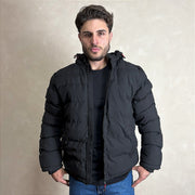Jaqueta De Frio Intenso Casaco Forrado Estiloso Puffer Preto