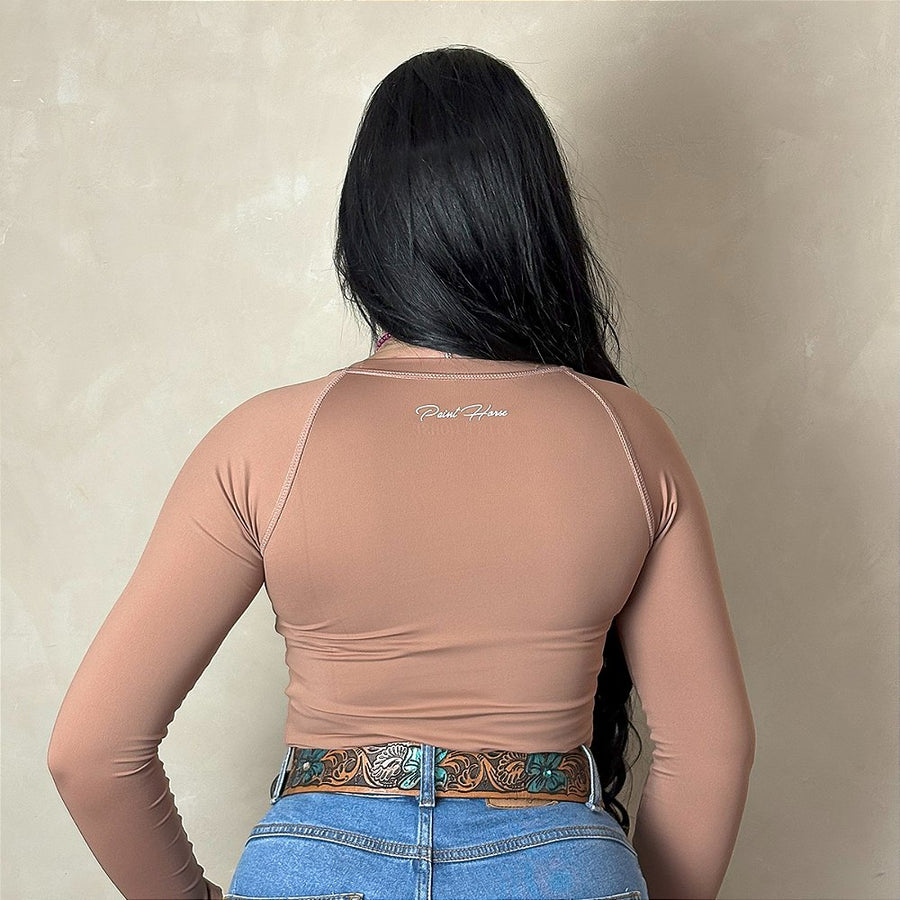 Camisa Country Proteção UV Feminina Térmica Premium Marrom