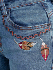 Calça Jeans Feminina Country Bordada Flare Texas Farm Clara