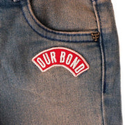 Calça Jeans Infantil Texas Farm Flare Elastano Bordada Agro