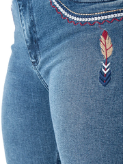Calça Jeans Feminina Texas Farm Flare Barra Larga Country