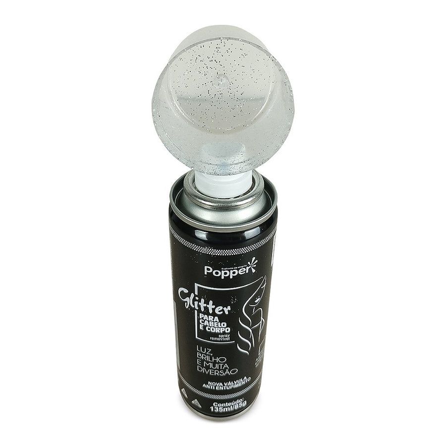 Spray Glitter Corporal Brilho Holográfico Cabelo Popper
